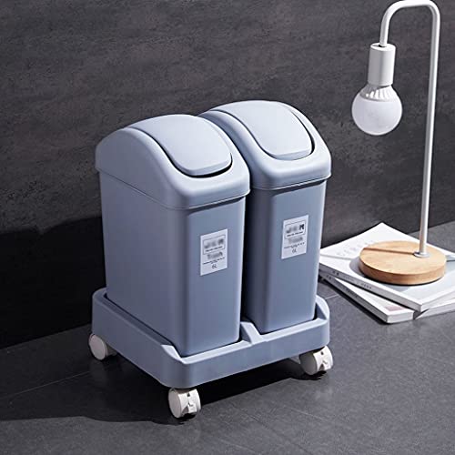 Poubelle double baril 11L tri sélectif grande capacité