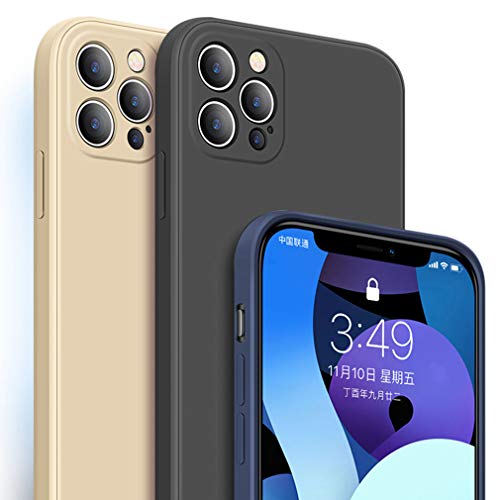 Liquid Silicone Case Compatible With Iphone 12 Pro 6.1", Slim Silky-Soft Comfortable Grip Anti Scratch Gel Rubber With Microfiber Lining Shockproof Full Body Covered Drop Protective Bumper Case, Khaki #TOP1