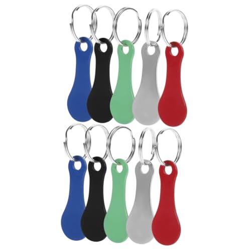 10 Pcs Assorted Color Stainless Steel Shopping Trolley Token Keyring | Portable Keychain for Supermarket Cart | and Lightweight Key Decoration