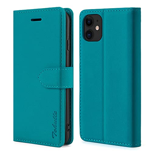 TOHULLE Case for iPhone 11, Premium PU Leather Wallet Case with Card Holder Kickstand Magnetic Closure Shockproof Flip Folio Case Cover Compatible with iPhone 11 (6.1 Inch) - Blue