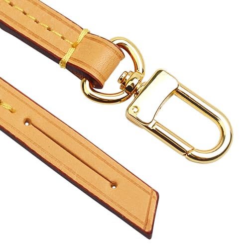 Image of Genuine Vachetta Leather Strap for Bag,Shoulder Purse Strap Replacement Fit for Pochette Accessoires (Beeswax-Width:0.39in&Length:25.6in,Single Buckle)