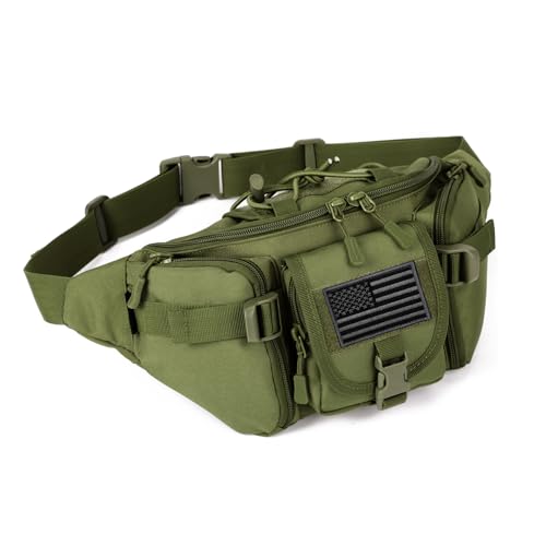 ArcEnCiel Tactical Fanny Pack—Green, Multi-Pocket