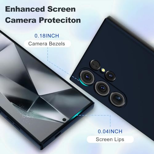Image of Back Cover for Samsung Galaxy S24 Ultra 5G | Full Camera Protection | Premium Liquid Silicon Case | Flexible Bumper Case for Samsung Galaxy S24 Ultra 5G (Dark Blue)