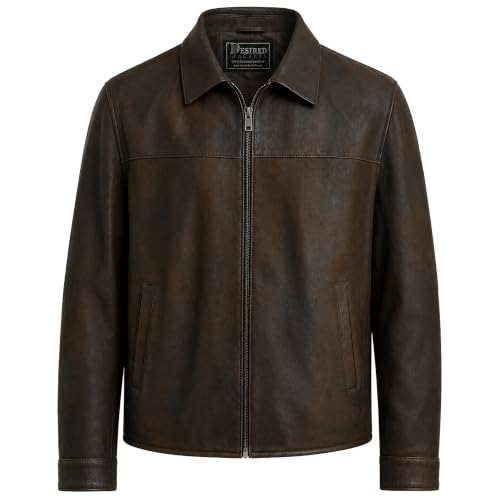 Image of Snuff Leather Jacket Genuine Lambskin Leather Jacket For Men Vintage Classic Snuff Style with Zip Out Liner