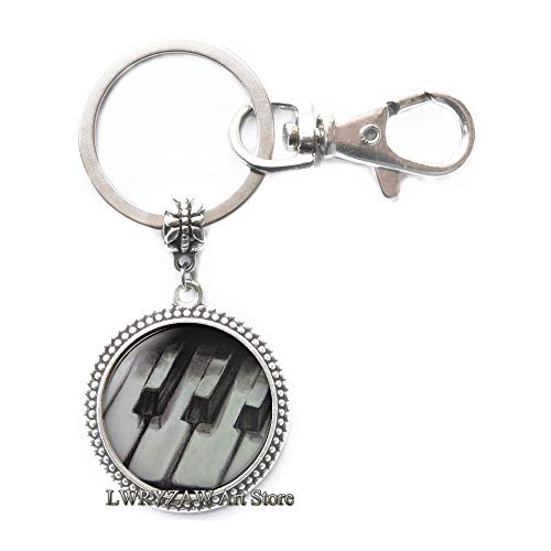 Piano Keychain, Music Jewelry,Classical Music Gift Piano,Pianist Musician,Piano Keyboard Key Ring,M298