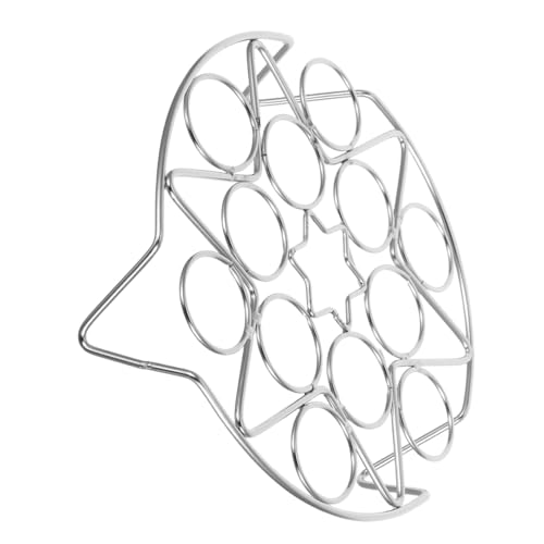 Toyvian Round Stainless Steel Egg Steamer Rack with Three-legged Stable Base Egg Boiler Holder for Pots and Pans Multifunctional Kitchen Steaming Tray for Hard Boiled Buns Dumplings