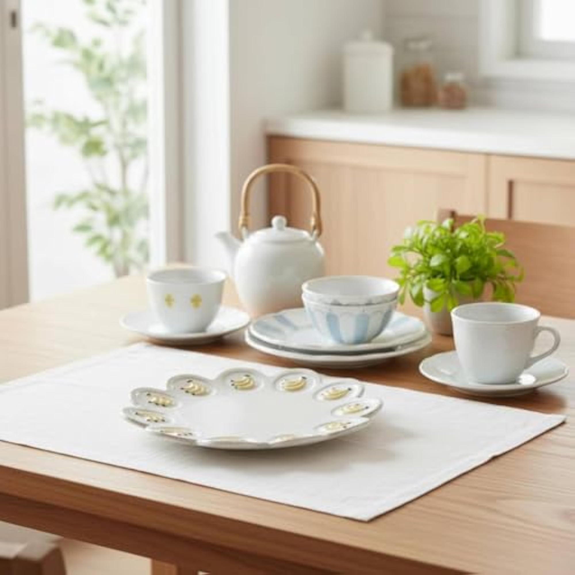 Ivory Banana Glazed Ceramic Tableware, Decorative Dipping Dish