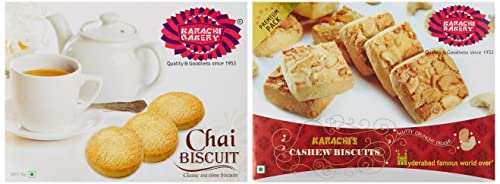 Image of Karachi Bakery Chai Biscuit, 400g & Karachi Bakery Cashew Biscuits, 400g