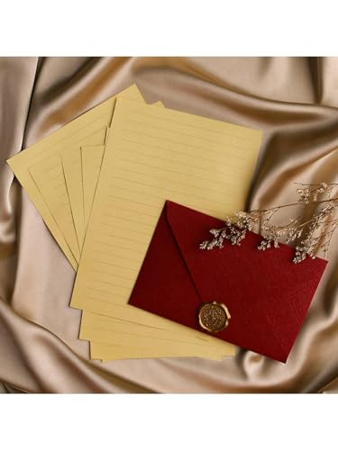 Juego de sobres de papel marrón de lino, 10 Uds., estilo retro, adecuado para Navidad, San Valentín y otros festivales - imagen 2