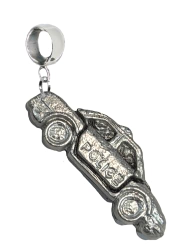 Image of Z100 Police Car Pewter Charm with Bail, 5mm Hole