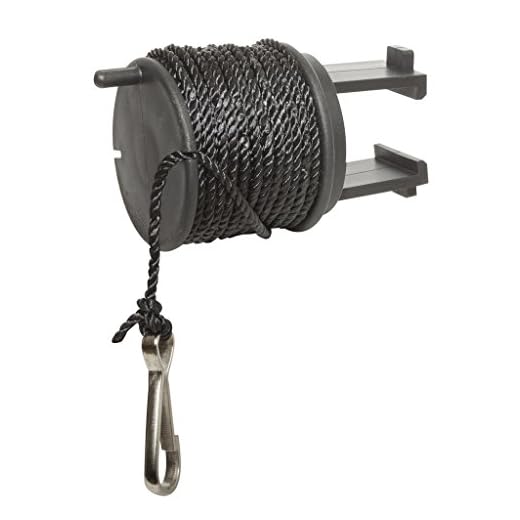 High Point Products Gear Lift Cord for Tree Stand, 25 Feet of Nylon Cord Clamps onto Tree Stand, Fits Square 1-Inch Tubing, Clamps On for Easy Assembly, Hauls Hunting and Archery Gear, Gun and Bow Easily into Tree Stand