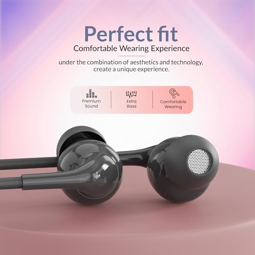 Image of AROMA HF1004 Type C Wired Earphone with HD Quality in-Line Mic,12mm Driver Hi-Res Wired