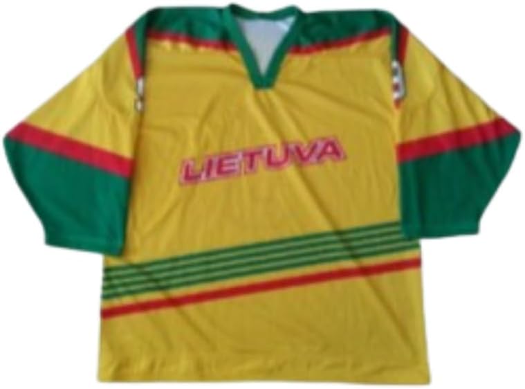 Generic Lietuva Lithuania Yellow Hockey Jersey Sewn Any Name Number