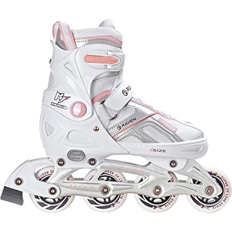 Raven Patines en Línea Pulse Ajustables Blanco y Rosa Cover
