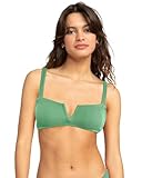 Roxy Bralette-Bikinioberteil für Damen, verstellbar, schnelltrocknend, abnehmbare Pads, UPF 50+, Resortwear, Meeresschaum, Medium