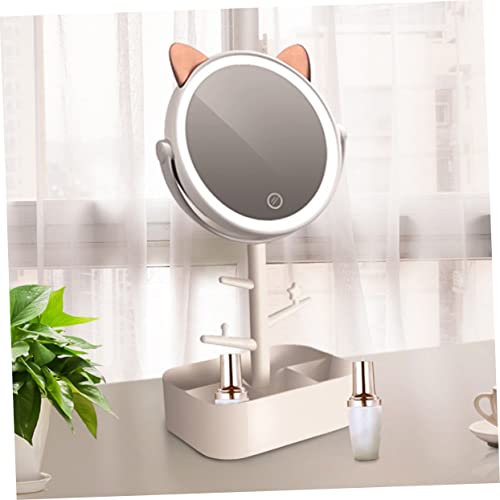 Espejo maquillaje led con almacenamiento y dimmer miniatura 4