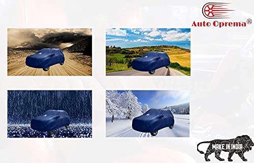 Image of Auto Oprema Trend Water and Heat Resistant Car Body Cover (Solid Blue Taffeta with Mirror) Compatible with Maruti Suzuki Baleno Car Bumper to Bumper Accurately.