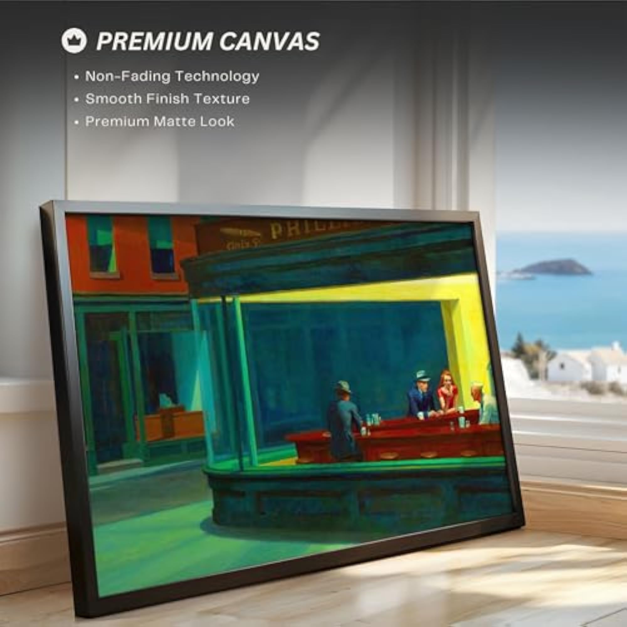 Nighthawks Famous Painting Canvas Wall Art