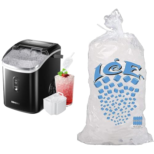 Máquina de Hielo Nugget EUHOMY Compacta y Portátil