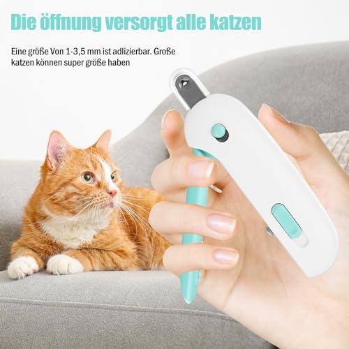 Encuryna Katze Nagelknipser, Krallenzange für Hunde und Katzen, Edelstahl Katzennagelknipser, Katzennagelschneider, Katzen Krallenschneider, Krallenschere Katzen mit Nagelfeile und Schutz (Blau)