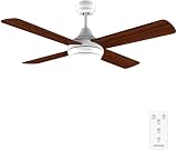 Cecotec Ventilatore da soffitto con luce EnergySilence Aero 4250 Fresh 55 W, diametro 42" con 4 pale reversibili, luce LED, telecomando, timer fino a 8h, 3 velocità - 3
