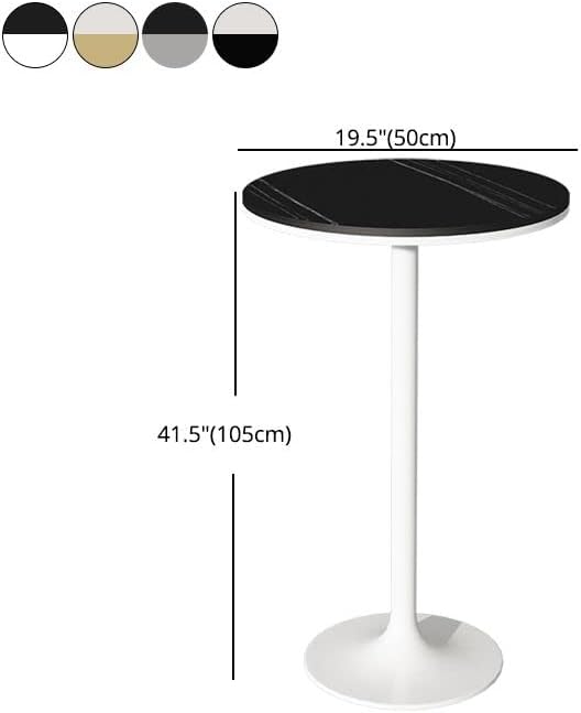 Miniatura 3 de LITFAD Mesa de bar redonda de 19.5 pulgadas, mesa moderna de pizarra superior, mesa de comedor, 19.5 pulgadas de largo x 19.5 pulgadas de ancho x