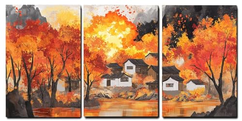 Tableaux sur toile d'automne giclée haut de gamme avec châssis bois