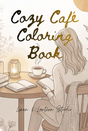 Cozy Cafe Moments Coloring Book: A Cozy Hygge Coloring Book for Adults and Teens Featuring Cute Relaxing Spaces, Coffee Shop Sce