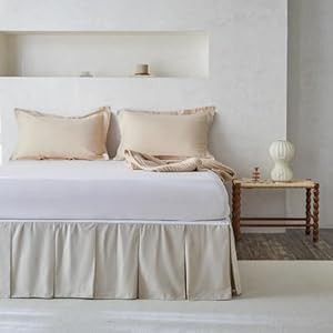 Biselinafrenchlinenpleatedbedskirt18tailoreddrapednaturallinencottonblendbasicdustbordersoftcomfortfarmhousebedding18kinglinen Urban Country Home Decor Biselina french linen pleated bed skirt 18 tailored draped natural linen cotton blend basic dust border soft comfort farmhouse bedding 18 king linen urban country home decor