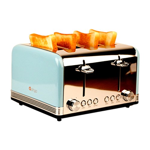 Gohyo 4 Slice Toaster 100% Stainless Steel with Wide Slots