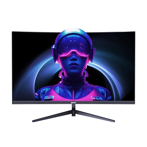 Image of GEONIX Argon 32-Inch Curved Full HD Monitor (81.28 cm) 100Hz Refresh Rate, 5ms Response Time, 3000:1 Contrast Ratio, Inbuilt Speaker 2X2W, 1920x1080, Black, 3-Year Warranty