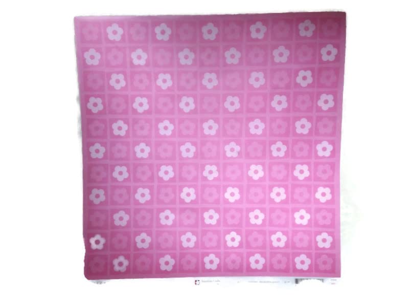 Vellum Paper Pink Flowers 12x12 - 2 Sheets