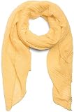 styleBREAKER Damen Schal Einfarbig mit fein gekreppter Oberfläche, leichtes Tuch, Plissee, Plissee-Falten 01016107, Farbe:Gelb