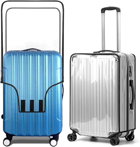 Aomiduo 2 PCS Funda de Maleta Transparente Cubierta de Maleta Protector de Equipaje PVC Impermeable Transparente Reutilizable Antipolvo(28 Pulgadas)