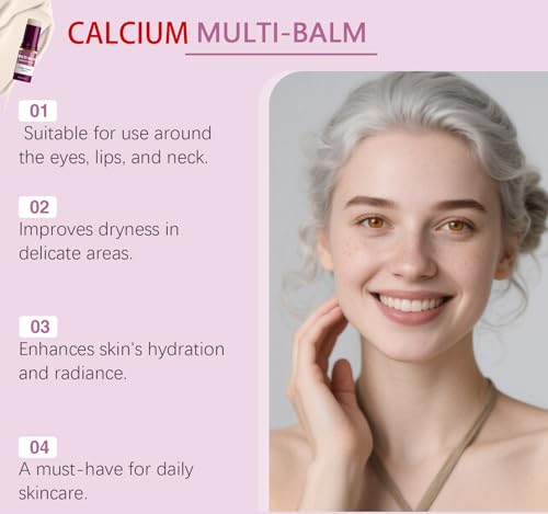 SKROSS 2 Pcs Calcium Multi Balm, Calcium Volume Multi Balm – Korean Collagen Moisturizing Stick for Anti-Aging, Hydrating & Firming Treatment with Vitamin E – Suitable for Eyes, Face, Neck, All Skin Types