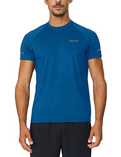 Baleaf Men's Running Shirts Workout Short Sleeve Athletic Gym T-Shirt Quick Dry Blue L #TOP6