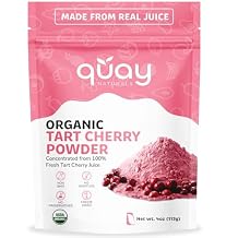 Quay Naturals Organic Tart Cherry Powder, 4oz | Made from US-Sourced Cherries | USDA Organic, Non-GMO, Freeze-Dried, No Additives | Great for Smoothies & Baking