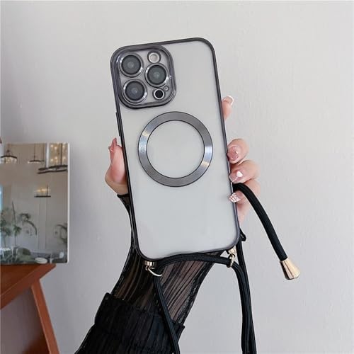 iPhone�p 17 16 15 14 12 13 Pro Max�p���b�L�N���A�}�O�l�b�g���C�����X�[�d�P�[�X�N���X�{�f�B�X�g���b�v�l�b�N���X�J�o�[�A�u���b�N�AiPhone�p 14 Plus�p