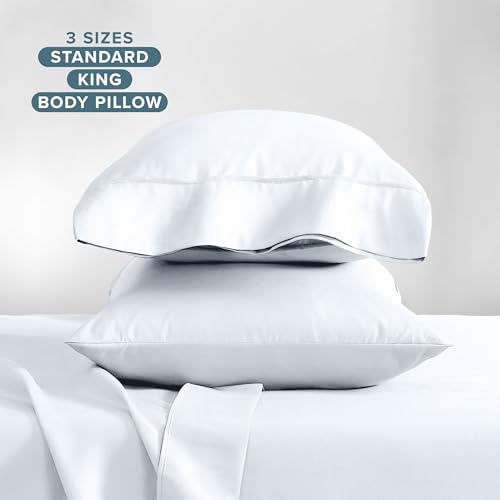 Image of Bare Home Microfiber Pillow Cases - King Size Set of 2 - Cooling Pillowcases - Double Brushed - White Pillowcases 2 Pack - Easy Care (King Pillowcase Set of 2, White)