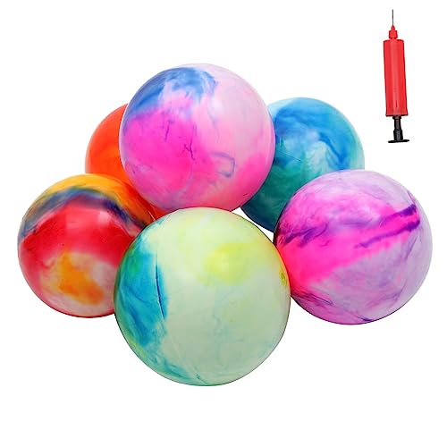 GRIRIW 1Set Clear Inflatable Beach Balls Bouncy Pool Balls for Outdoor Fun Material Includes Inflating Pump for Pool Parties and Summer Games