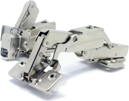 TamBee 1/2 Inch Overlay 165 Degree Cabinet Door Hinges 48mm Frameless Soft Close Hinges for Kitchen Corner Adjustable Lazy Susan for Cabinet,2 Pcs/1 Pair (Half Overlay)