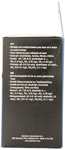 Seachem MultiTest Marine Basic - Teste Ph Alcalinidade Amonia Nitrito Nitrato – 75 testes, Branco