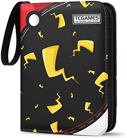 Card Binder 4-Pocket, 440 Pockets Trading Card Games Collection Binder with Sleeves Tails Yellow
