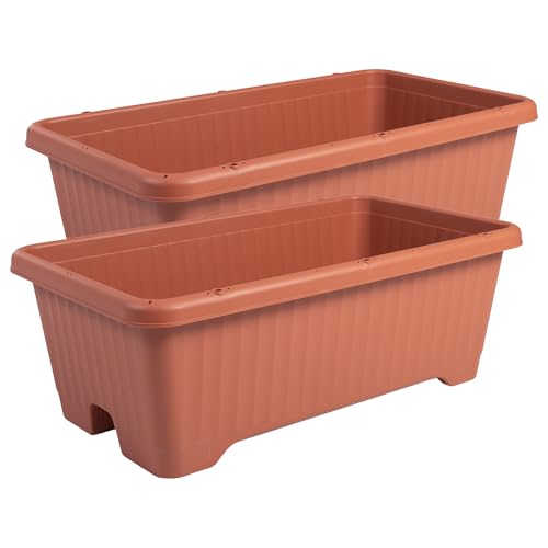 Iris Ohyama, Set da 2 Vaso per piante, fioriera d'aria con sistema di drenaggio dell'acqua per il giardinaggio - Air Vegetable Planter730, Marrone