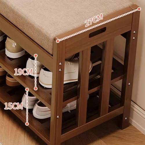 Étagère à chaussures avec banc en bambou pour entrée - 7
