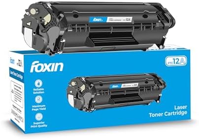 Foxin FTC 12A Laser Printer Toner Cartridge Compatible with HP 1020, M1005, 1018, 1010, 1012, 1015, 1022, 1022N, 1022NW, 3015, 3020, 3030, 3050, 3050Z, 3052, 3055, Canon LBP2900/2900B/3000