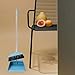Ipetboom Broom and Dustpan Set Plastic Stand Up Dustpan with Long Handle Broom for Office Home Kitchen Lobby Floor Grey