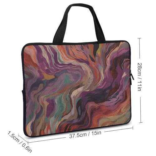 Bolso para portátil 15 pulgadas verde y naranja miniatura 3