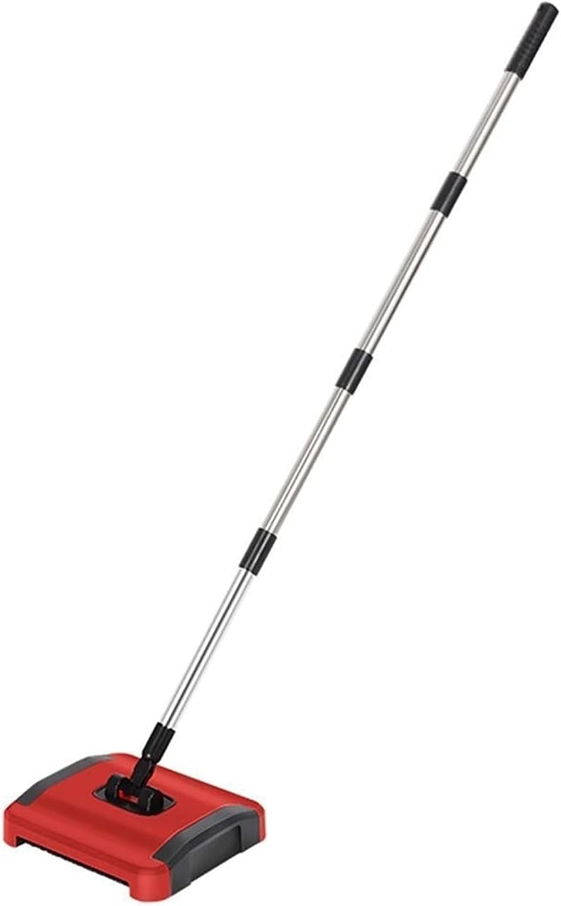 Vacuum Cleaner Carpet Floor Sweeper Cleaner Hand Push Automatic Broom for Home Office Rugs Dust Scraps Paper Cleaning with Brush for Broadleaf Trees and Carpets (Color : Red) (Red)