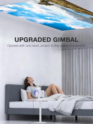 Image of [Now with Netflix & 3500ANSI] 4K Smart Projector with WiFi and Bluetooth, Auto Focus & Keystone Mini Projector with Stand, Outdoor Home Theater Small Proyector for bedroom(Off white)
